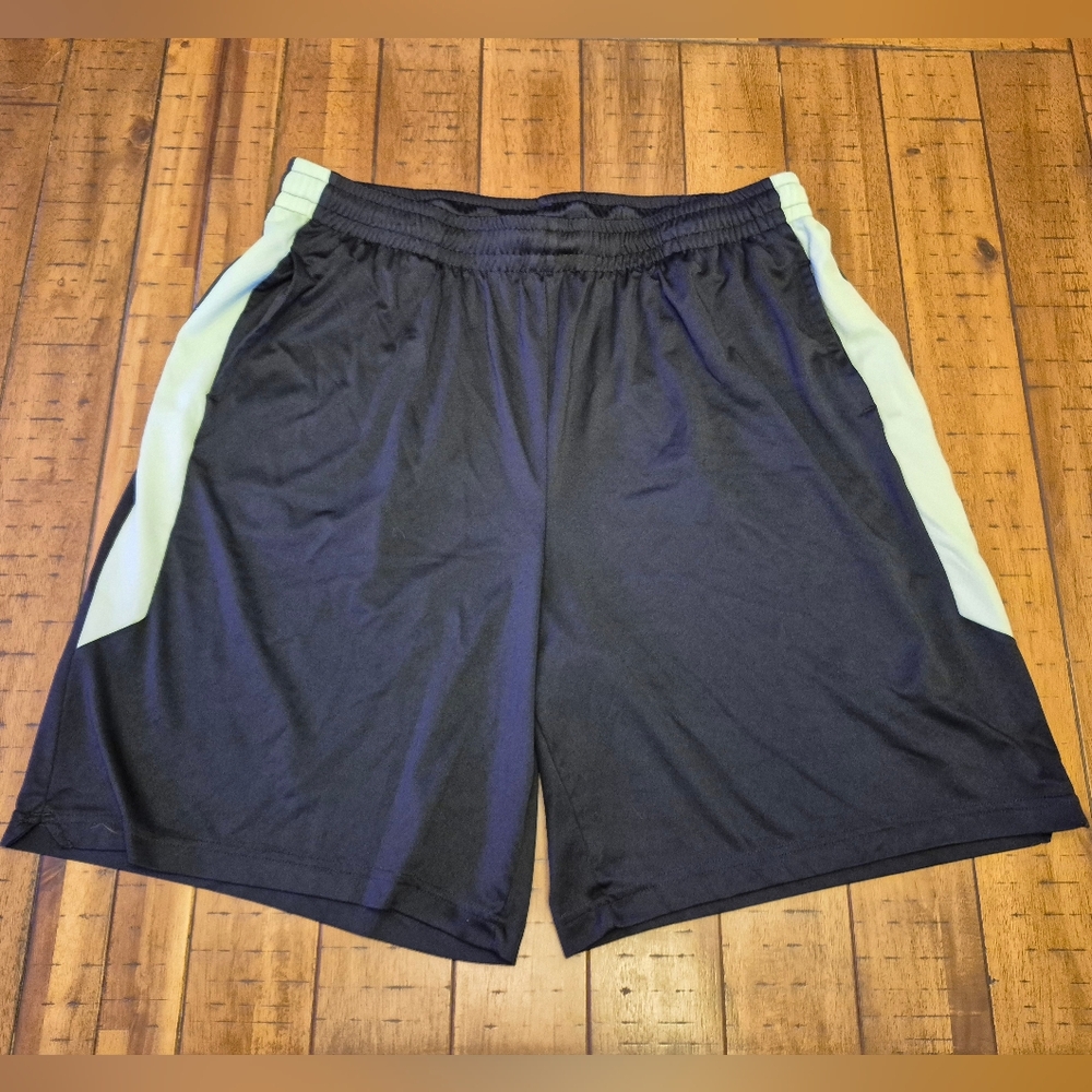 Black and Highlighter Yellow Athletic Shorts